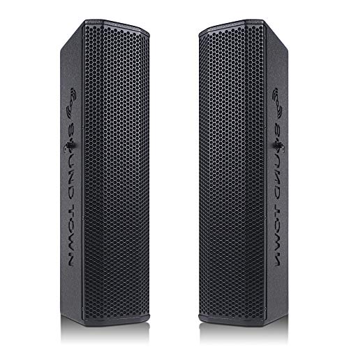 Sound Town Pair of Passive Wall-Mount Column Mini Line Array Speakers with 4 x 5” Woofers, Black for Live Event, Church, Conference, Lounge, CARPO-V5B