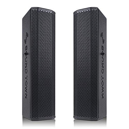 Sound Town Pair of Passive Wall-Mount Column Mini Line Array Speakers with 4 x 5” Woofers, Black for Live Event, Church, Conference, Lounge, CARPO-V5B