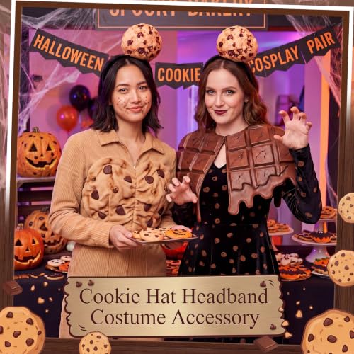 Knitgrip 2 Pcs Pickle Headband Funny Costume Accessories,Cookies | Cookies Hats for Adults Women, Halloween Party Dress Up, Novelty Headwear for Theme Events, Realistic Green Veggie Design - style: Cookies