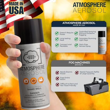 10 Pack Atmosphere Aerosol Haze/Fog Spray for Photography - Safe & Portable Mini Fog Machine Alternative - Smoke and Light Ray Effects Maker for Indoor and Outdoor, No Battery - Made in The USA - size: 10 pack