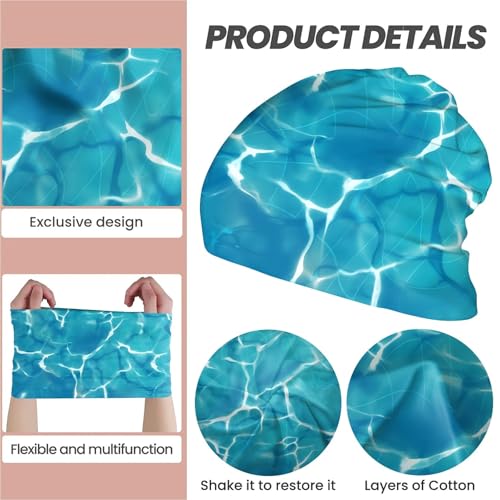 Art Owl Women's Slouchy Beanie Hat Cute Turban Hats Cancer Headwear Caps Baggy Skull Sleep Scarf - color: Blue Water Ripple