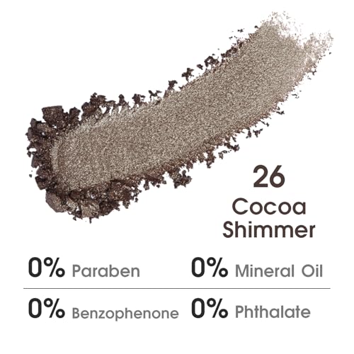 UCANBE Cocoa Brown Shimmer Single Matte Eyeshadow, Mini Eye Shadow Powder Makeup Palette for Natural & Smoky Eye Looks, Highly Pigmented Professional Long-Lasting Waterproof Blendable - color: 26 Cocoa Shimmer