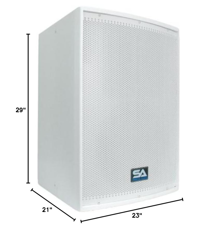 Seismic Audio - 30.5cm(12인치) 화이트 처치 PA/DJ 스피커 한 쌍 - 화이트 텍스처 페인트 모니터 - size: Pair