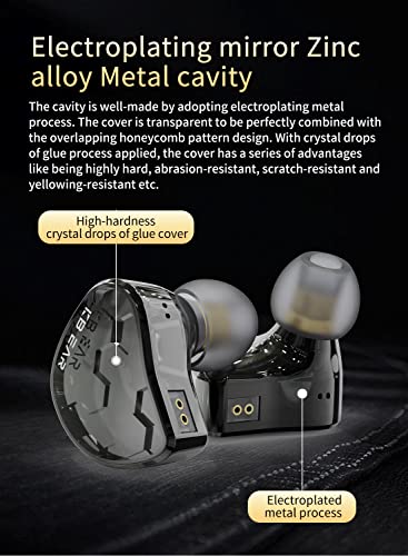 keephifi KBEAR Xuanwu in Ear Monitor Headphones for Musician Singer Audiophile, IEM Earphone 1DD Electroplating Mirror Wired Earbuds with Detachable 2Pin OFC Silver Plated Cable (Silver, No Mic)