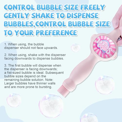 Fog Bubble Machine,Elastic Smoke Bubble Machine,Rechargeable Automatic Smoke Bubble Maker,Colorful Lights & Music,Magic Fog Bubble Wand Summer Christmas Birthday (B-Pink) - color: B-pink