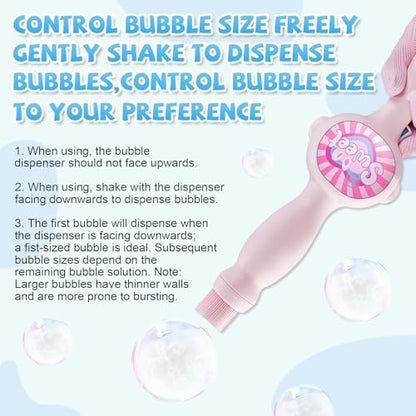 Fog Bubble Machine,Elastic Smoke Bubble Machine,Rechargeable Automatic Smoke Bubble Maker,Colorful Lights & Music,Magic Fog Bubble Wand Summer Christmas Birthday (B-Pink) - color: B-pink