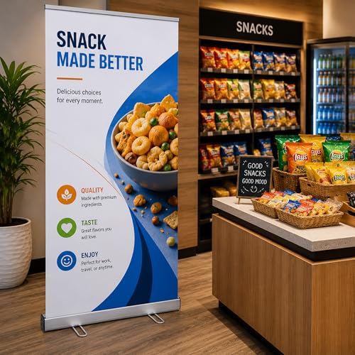 Heavy Duty Retractable Banner Stand 24"W x 72 ～ 80"H Roll Up Display Trade Show Banner Stand with Carrying Bag for Exhibitions, Conferences - size: 24"W x 72 ～ 80"H