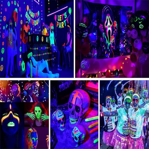 2 in 1 Disco Black Light Glow Party Lights,10W UV Disco Ball Light with Sound Activated Strobe Light Halloween Dj Party Lights Indoor for Halloween Christmas Birthday Party Dancing Decoration, 1 Pack