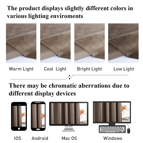 StangH Taupe Velvet Curtains 96 Inches Long 2 Panels Luxury Elegant Drapes | Extra Long Drapes for High Ceiling, Modern Office Window Coverings, Room Darkening Privacy Treatment, W52 x L96 - color: Taupe, size: 52"W x 96"L (Pack of 2)