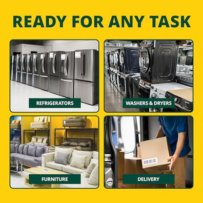 Harper Trucks 6781 Appliance Hand Truck, Dark Green | Appliance dolly with stair glides, securing strap and rubber wheels for delivery, moving, remodeling and HVAC installation
