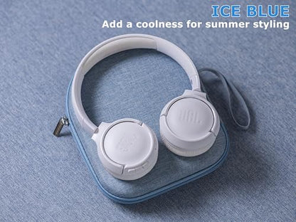 Ginsco Case Compatible with Sony WH-CH520 Wireless Headphones Bluetooth On-Ear Headset with Microphone, with JBL Tune 510BT/520BT/500BT/Junior 320 Ultra-Slim Case for On Ear Headphones (Light Blue) - color: Light Blue