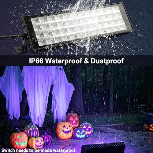 120W LED Black Light Bar, Blacklight for Glow Party, Flood Light with 10ft Cord+Switch, Glow in The Dark for Halloween, Party, Birthday, Body Paint, Fluorescent Poster, Bedroom - size: 1pcs