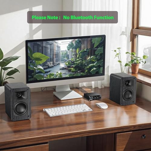 Saiyin 2-Way Passive Bookshelf Speakers 60Hz Bass | 3.5" Woofer & Silk Tweeter,4 Ω,For Home/Office/Theater,Pair (Needs Amplifier or Receiver to Operate) - style: Without speaker wire