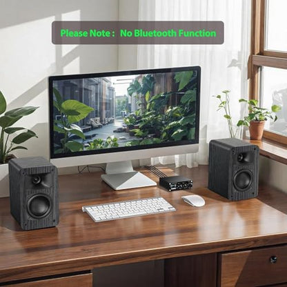 Saiyin 2-Way Passive Bookshelf Speakers 60Hz Bass | 3.5" Woofer & Silk Tweeter,4 Ω,For Home/Office/Theater,Pair (Needs Amplifier or Receiver to Operate) - style: Without speaker wire