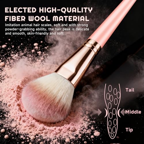 70Pcs Makeup Brushes Set, Pink Professional Makeup Brush Set Multi-functional Makeup Brush Kit, Eye and Face Makeup Brushes & Tools, Premium Synthetic Facial Makeup Accessories - color: Pink