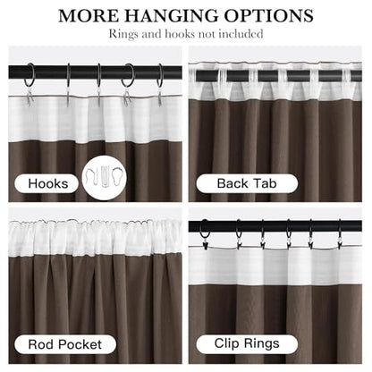 NICETOWN Brown Velvet Curtains 96 inch Long 2 Panels for Living Room - color: Brown, size: 52"W x 96"L (Pack of 2)