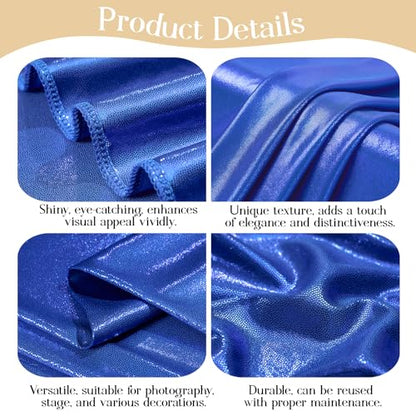10x10ft Royal Blue Backdrop Curtains Wedding Party Glitter Sequin Curtain Backdrop Fabric Shimmer Drapes Backdrop Baby Shower Birthday Christmas Photoshoot Background Photography 5x10FT，2 Panels - color: Royal Blue, size: 10ft X 10ft(2 Panels 5ft X 10ft)