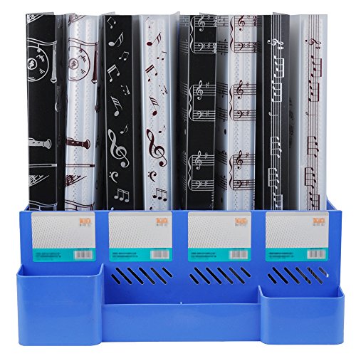 Music Sheet File Paper Storage Folder Documents Holder Blank Sheet Files Plastic A4 Size 40 Pockets (Music Instrument White) - color: Music Instrument White