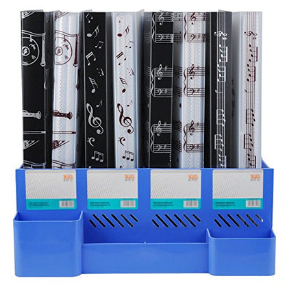 Music Sheet File Paper Storage Folder Documents Holder Blank Sheet Files Plastic A4 Size 40 Pockets (Music Instrument White) - color: Music Instrument White
