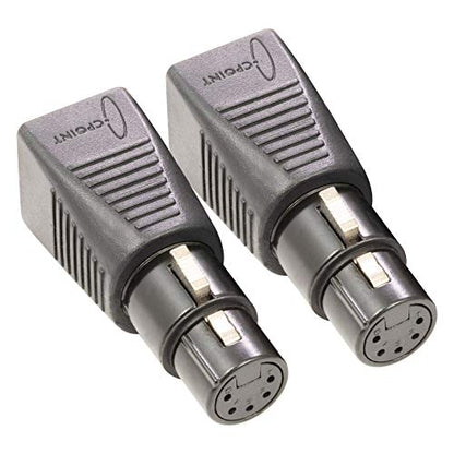 SIRS-E 2-Pack - CPoint XLR RJ45 Adapter CAT-5 Ethernet to DMX512 Cable Converter, Female 5-Pin, XLRJ45-5F - style: Female 5-Pin