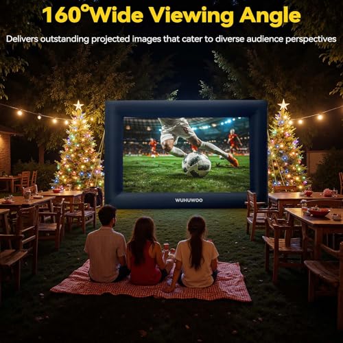 Inflatable Movie Screen Outdoor, 24FT Blow Up Projector Screen for Outside with Air Blower and Carry Bag, Support Front & Rear Projection Easy Set Up for Backyard Movie Night Pool Party - size: 24FT
