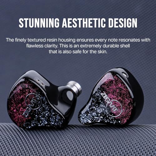 Linsoul ZiiGaat Odyssey 1DD+3BA Hybrid IEM in-Ear Monitor Earphone, 2Pin | Professional Sound Isolating Monitoring & Gaming Earbuds, with Detachable Cable for Bass-lovers Musician Audiophile