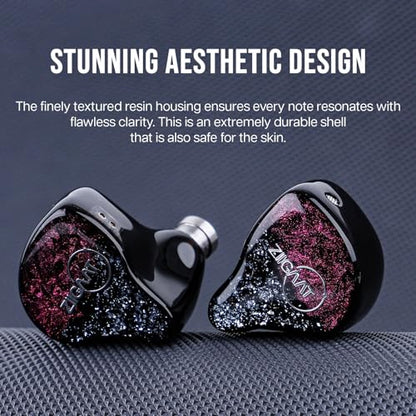 Linsoul ZiiGaat Odyssey 1DD+3BA Hybrid IEM in-Ear Monitor Earphone, 2Pin | Professional Sound Isolating Monitoring & Gaming Earbuds, with Detachable Cable for Bass-lovers Musician Audiophile