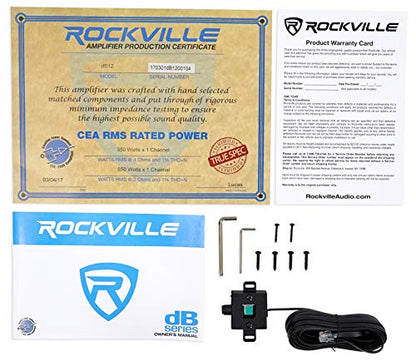 Rockville DK512 Package Dual 12" K5 Car Subwoofer Enclosure with dB12 Amp | 2800W Peak, 700W RMS, 2 Ohm Impedance, 50 Oz Magnet, Cast Iron Basket, 8 Volt Preamp Circuitry, Polypropylene Dustcap