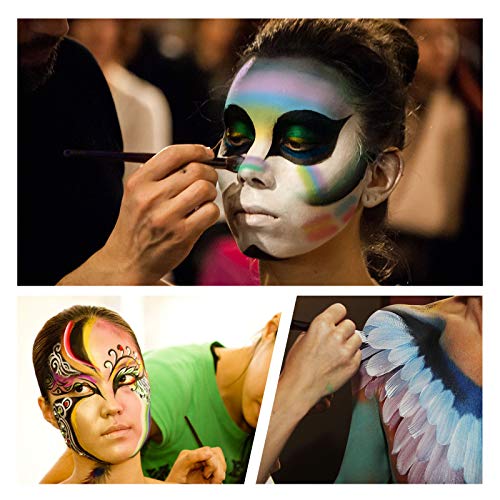 16x10 gm Face Paint Professional Face Painting Kit for Adults with Stencils, Water Based Facepaint One Stroke Split Cake Palette Rainbow Body Paint Party Halloween Makeup Set