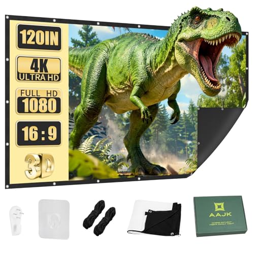 AAJK 120inch Outdoor Blackbacking Projector Screen Portable Movie Screen | Projector Screen Outdoor, Washable, 16:9, Foldable, Home Theater Outdoor Indoor Projection Screen - size: 120in Black
