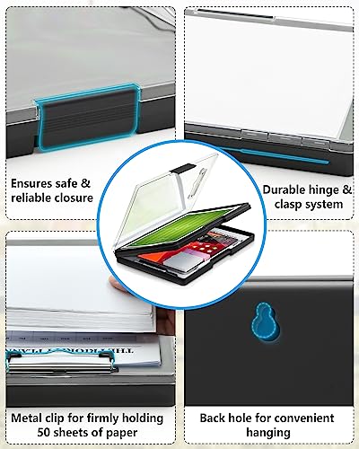 Clipboard with Storage, Nurse Dry Erase Clip Board, 8.5x11, Black | Dual Compartments, Clearview Dry Erase Panel, High Capacity Storage, Heavy Duty, Pen Holder, Side Opening, School/Office Use - color: Black