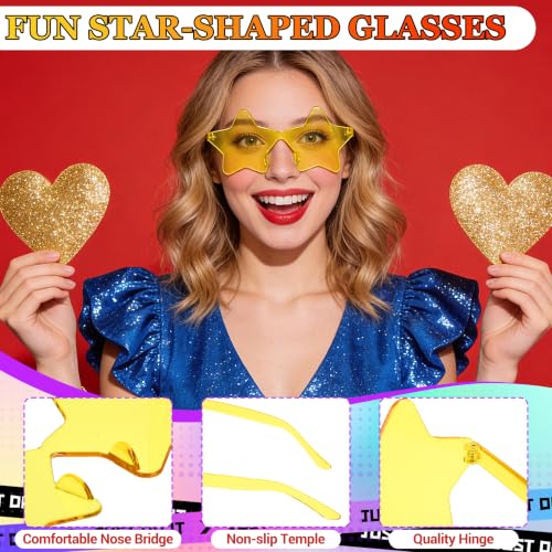 Short Bob Straight Hair Wigs with Bangs, Heat Resistant Fiber Hair, Star-shaped Glasses for Women (Light Gold) - color: Light Gold