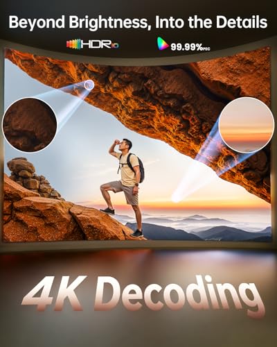 Smart Projector【Compatible with Netflix】4K Projector with WiFi 6 and 2-Way Bluetooth, AI Auto Focus & Keystone, 20W Dolby Audio,Built-in Apps,TOPTRO A1 Portable Proyector for Outdoor / Home Movie