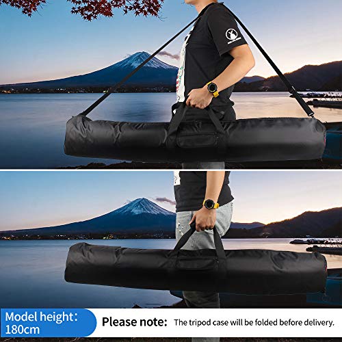 HEMMOTOP Tripod Bag All-Around Thick Padded Case Portable 47x7 in -R12018 | Heavy Duty, Nylon, Hand-Held and Shoulder-Back, 2 Zippered Pockets, for Carrying Speaker Stand, Fishing Pole, Telescope - size: 47" L x 7" D