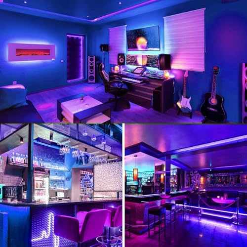 iNextStation UV Black Led Strip Lights 6.56FT 395nm-405nm 5V USB Waterproof | SMD5050 UV Black Light Suitable for DIY 3D Print Curing, Flexible LED Tape Lights for UV Poster, UV Body Paint, Party Decor