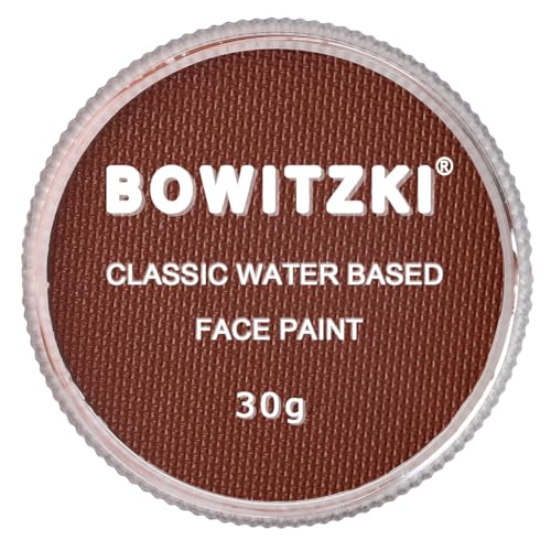 Bowitzki 30g Professional Face Paint Body Paint Water Based Face painting Makeup for Adults Split Cake Single Color (Brown) - color: Brown