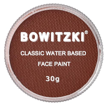 Bowitzki 30g Professional Face Paint Body Paint Water Based Face painting Makeup for Adults Split Cake Single Color (Brown) - color: Brown