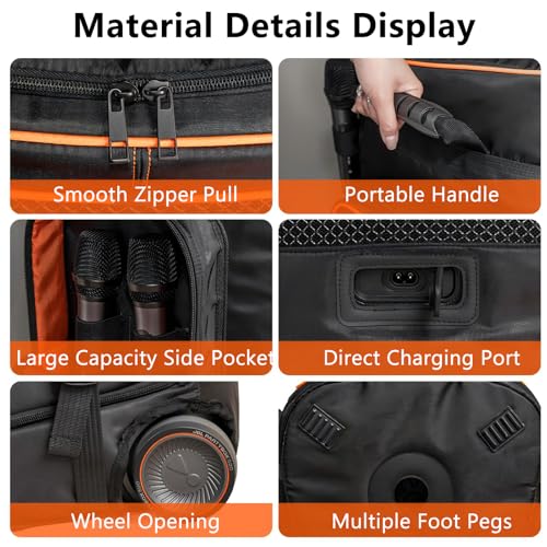 Protective Cover for JBLS PartysBoxs 520, Mar-Shall Bromley 450/750 Case, Series Speaker Double-Layer Shield Portable Carry Tote Bag Backpack, Scratch-Resistant, Dust Proof Shell