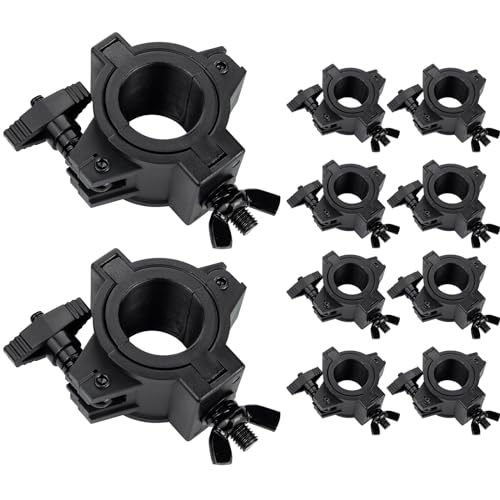 Stage Light Clamp 10 Pack, CZGOR 33lb Plastic DJ Truss Clamps for Stage | Truss Clamp for Stage Lights Studio Theater, 1" lighting O clamp Fit 3 Size Pipe Diameter: 25mm 38mm 50mm - size: Stage Lights O Clamp 10 Pack