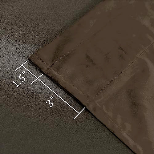 Hiasan Velvet Blackout Curtains 63 inches Length 2 Panels 52W x 63L Brown - color: Brown, size: 52"W x 63"L (Pack of 2)