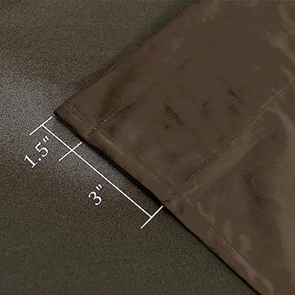 Hiasan Velvet Blackout Curtains 63 inches Length 2 Panels 52W x 63L Brown - color: Brown, size: 52"W x 63"L (Pack of 2)