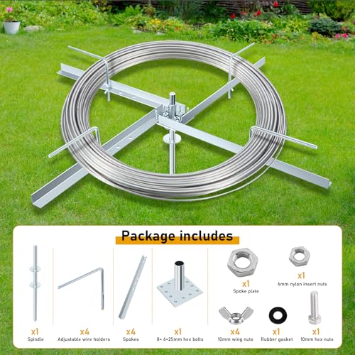 Steel Spinning Jenny Fence Wire Dereeler, Adjustable Fence Wire Dereeler | Made of Galvanized Steel, 360 Degree Rotating Spinning Jenny with Brake, Supports Multiple Wire Sizes