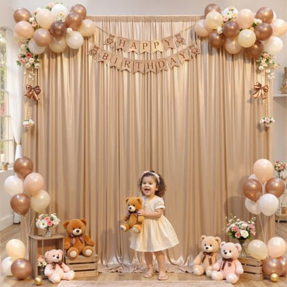 10x10ft Champagne Backdrop Curtains Glitter Sequin Photo Backdrop Curtain Fabric Shimmer Drapes Backdrop Bridal Baby Shower Wedding Birthday Party Photography Backdrops Photoshoot 5x10FT, 2 Panels - color: Champagne, size: 10 ft X 10 ft(2 Panels 5ft X 10f