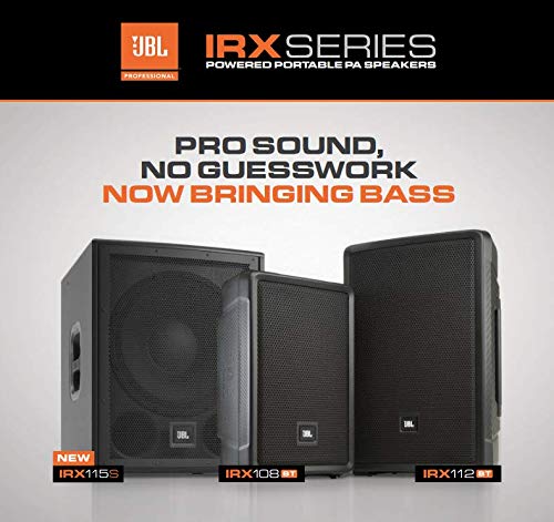 JBL Professional IRX108BT Powered PA Speaker, Portable Loudspeaker with Bluetooth, 8 Inch Woofer, 1300 Watt, Mobile DJ, Musicians, Small Venues, Ceremonies and Sports Events, Black - size: 8", style: Two Way Speakers