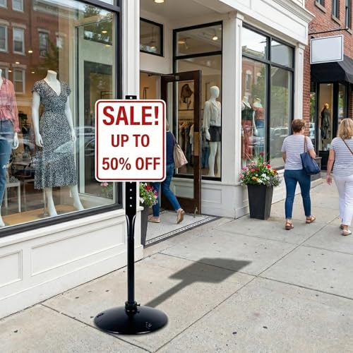Cast Iron Sign Stand, 48 In Tall Pedestal Post, 17 In Base, Parking, Black | Freestanding pedestal includes stand, base, bolts and nuts for parking, handicap, street and business signs - size: 17"