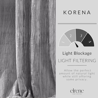 Threadmade Korena Tie-Top Crushed Velvet Window Curtain, Gray - 52"W x 95"L - color: Grey, size: 52"W x 95"L (Pack of 1)
