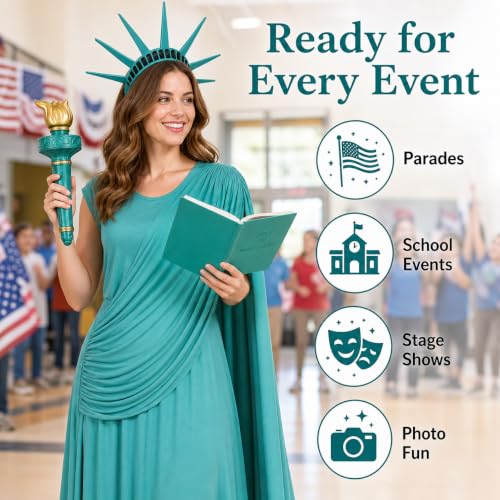 JEGERMIG Adult Statue of Liberty Costume Set for Women - size: XX-Large