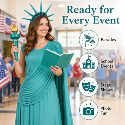 JEGERMIG Adult Statue of Liberty Costume Set for Women - size: XX-Large