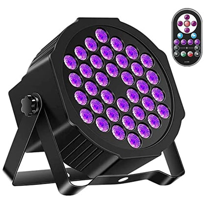 U`King Black Lights for Glow Party 72W UV 36LED Blacklight Glow in The Dark Black Light Strobe with Remote Control DMX Portable for Tapestry Church Parties Birthday Party DJ Bars Nightclubs - color: 1 Pack