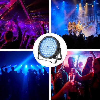 BETOPPER LED Par Lights 54 x 1.5W, RGB Stage Lights DMX DJ Lighting Sound Activated with Stand, Strobe Light & Wash Par Lighting DMX for Parties, Church, Wedding, Bars, 4 Pack